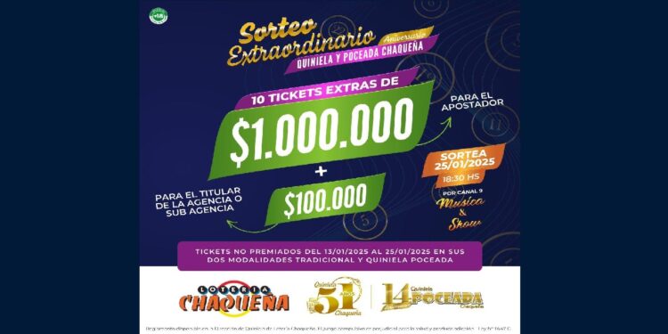 Lotería Chaqueña celebrará los aniversarios de la Quiniela Oficial y la Poceada con más de 10 millones de pesos en premios