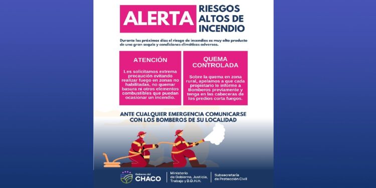 ALERTA POR ALTO RIESGO DE INCENDIOS: RECOMENDACIONES A LA COMUNIDAD PARA EVITARLO