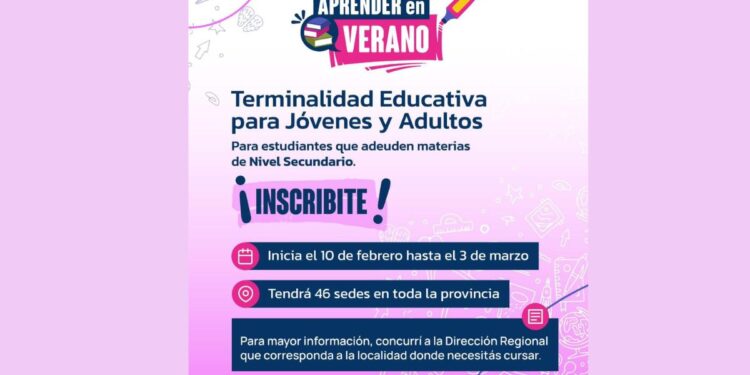 «Aprender en Verano»: una oportunidad para la terminalidad educativa de jóvenes y adultos