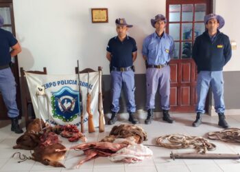 EFECTIVOS RURALES DECOMISARON 170 KILOS DE CARNE FAENADA, SECUESTRARON ARMAS, VEHICULOS Y DETUVIERON A 6 PERSONAS