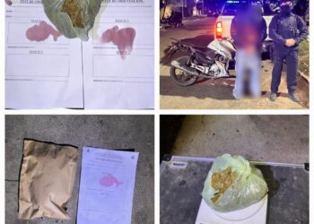 INTENTÓ HUIR DE LOS MOTORISTAS PORQUE TENÍA MARIHUANA