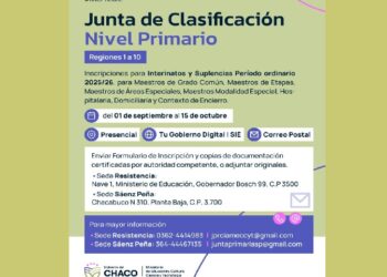LAS JUNTAS DE CLASIFICACIÓN DE NIVEL PRIMARIO ABREN INSCRIPCIONES A INTERINATOS Y SUPLENCIAS