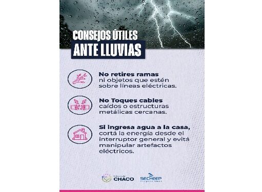 SECHEEP RECOMIENDA EVITAR RIESGOS ELÉCTRICOS DURANTE LAS LLUVIAS Y TORMENTAS