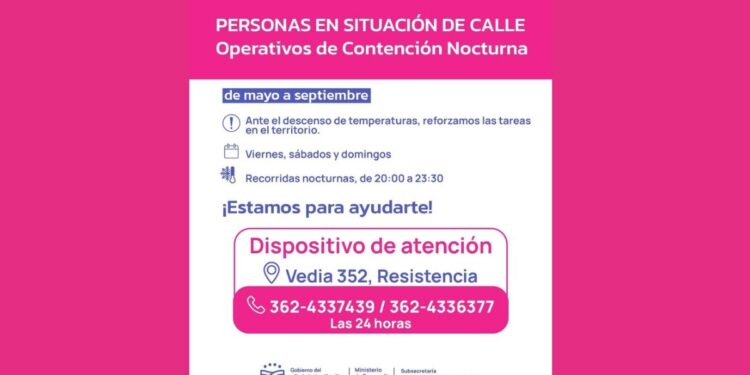 DESARROLLO HUMANO REFUERZA LOS OPERATIVOS NOCTURNOS DE CONTENCIÓN PARA PERSONAS EN SITUACIÓN DE CALLE