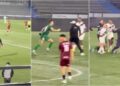 Escándalo y violencia en el fútbol de Uruguay: barras de Danubio invadieron la cancha y golpearon a sus propios jugadore