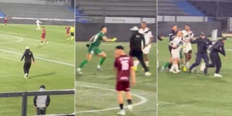 Escándalo y violencia en el fútbol de Uruguay: barras de Danubio invadieron la cancha y golpearon a sus propios jugadore