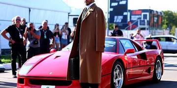 Lewis Hamilton revolucionó Monza al llegar al paddock a bordo de una emblemática Ferrari F40