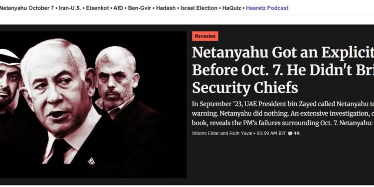 Revelan que Emiratos Árabes advirtió a Netanyahu diez días antes del ataque de Hamas y el primer ministro lo niega