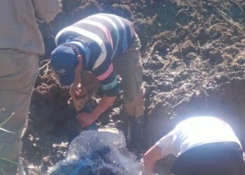 Tras la rotura provocada por una máquina privada, SAMEEP reparó el Primer Acueducto en el sudoeste chaqueño